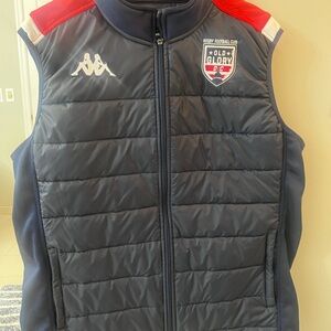 Kappa Black Puffer Vest with White Logo